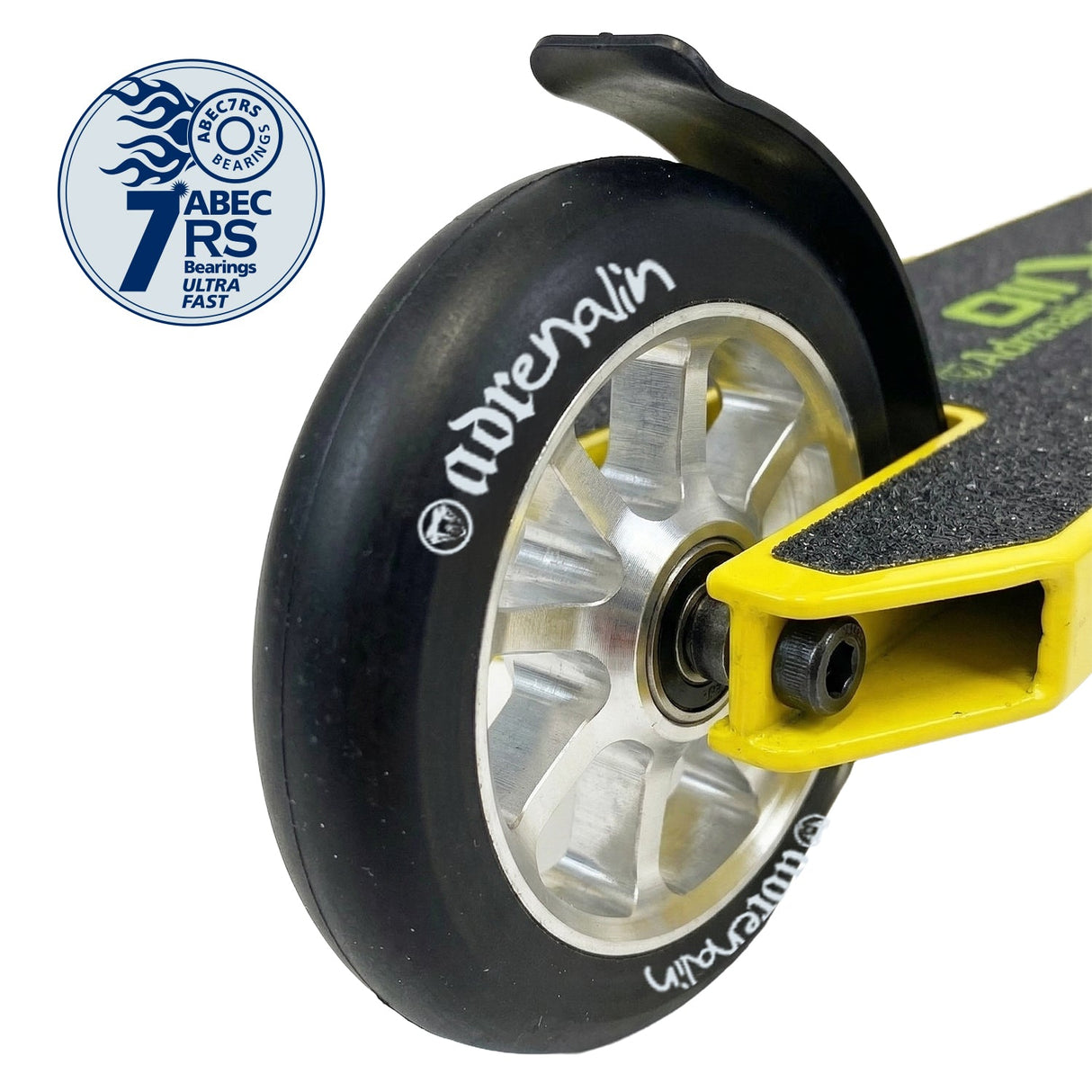 Adrenalin Stunt Air Pro-110 Scooter Yellow - Back Wheel