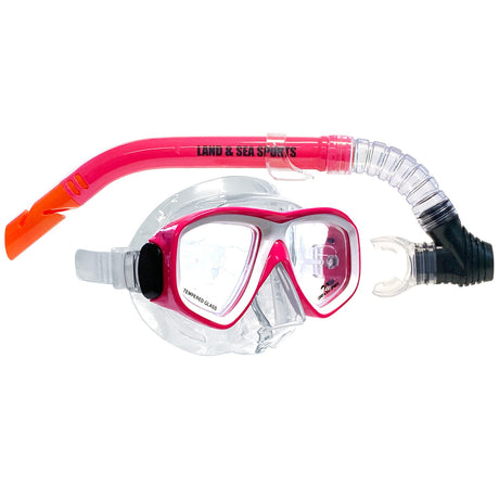 Land & Sea Sports Clearwater Silicone Mask and Snorkel Set - Pink
