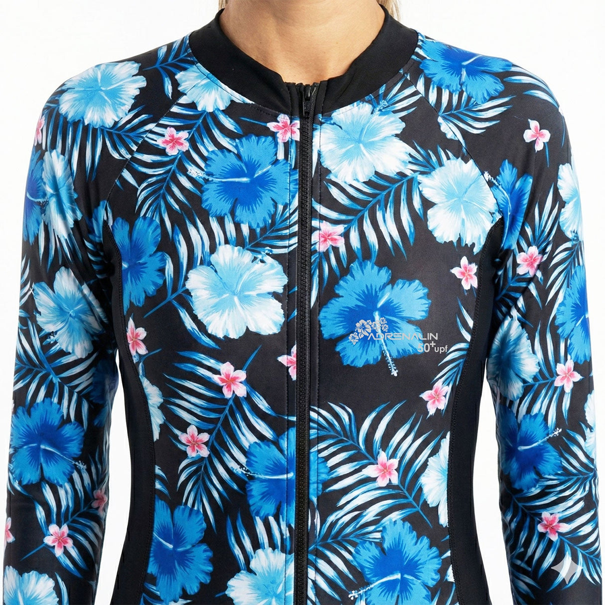 Adrenalin Arabella Long Sleeve Swimsuit Azure - Front Zoomed 2