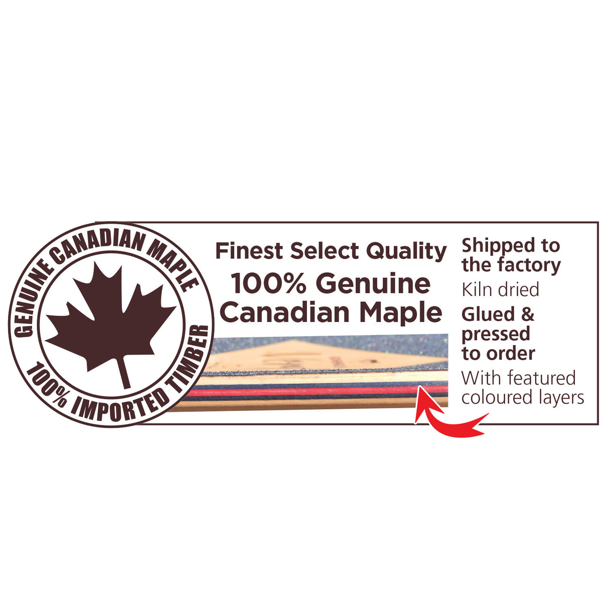 Adrenalin Venom Canadian Darkside Skateboard - Canadian Maple