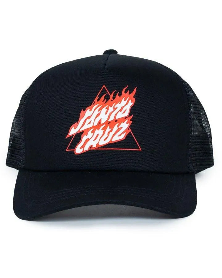 Flamed Not A Dot Santa Cruz Boys Snapback Trucker Hat - Beachin Surf