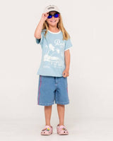 Flip Girl Low Rise Wide Leg Denim Jort - Beachin Surf