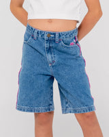 Flip Girl Low Rise Wide Leg Denim Jort - Beachin Surf