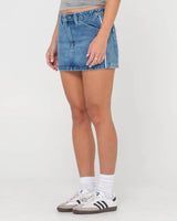 Flip Mommy Low Rise Mini Denim Skirt - Beachin Surf