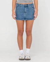 Flip Mommy Low Rise Mini Denim Skirt - Beachin Surf