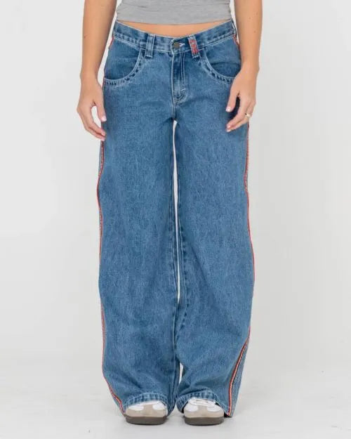 Flip Mommy Low Rise Wide Leg Denim Jean - Beachin Surf