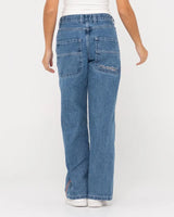 Flip Mommy Low Rise Wide Leg Denim Jean - Beachin Surf