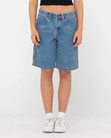Flip Mommy Low Rise Wide Leg Denim Jort - Beachin Surf