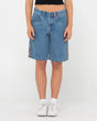 Flip Mommy Low Rise Wide Leg Denim Jort - Beachin Surf