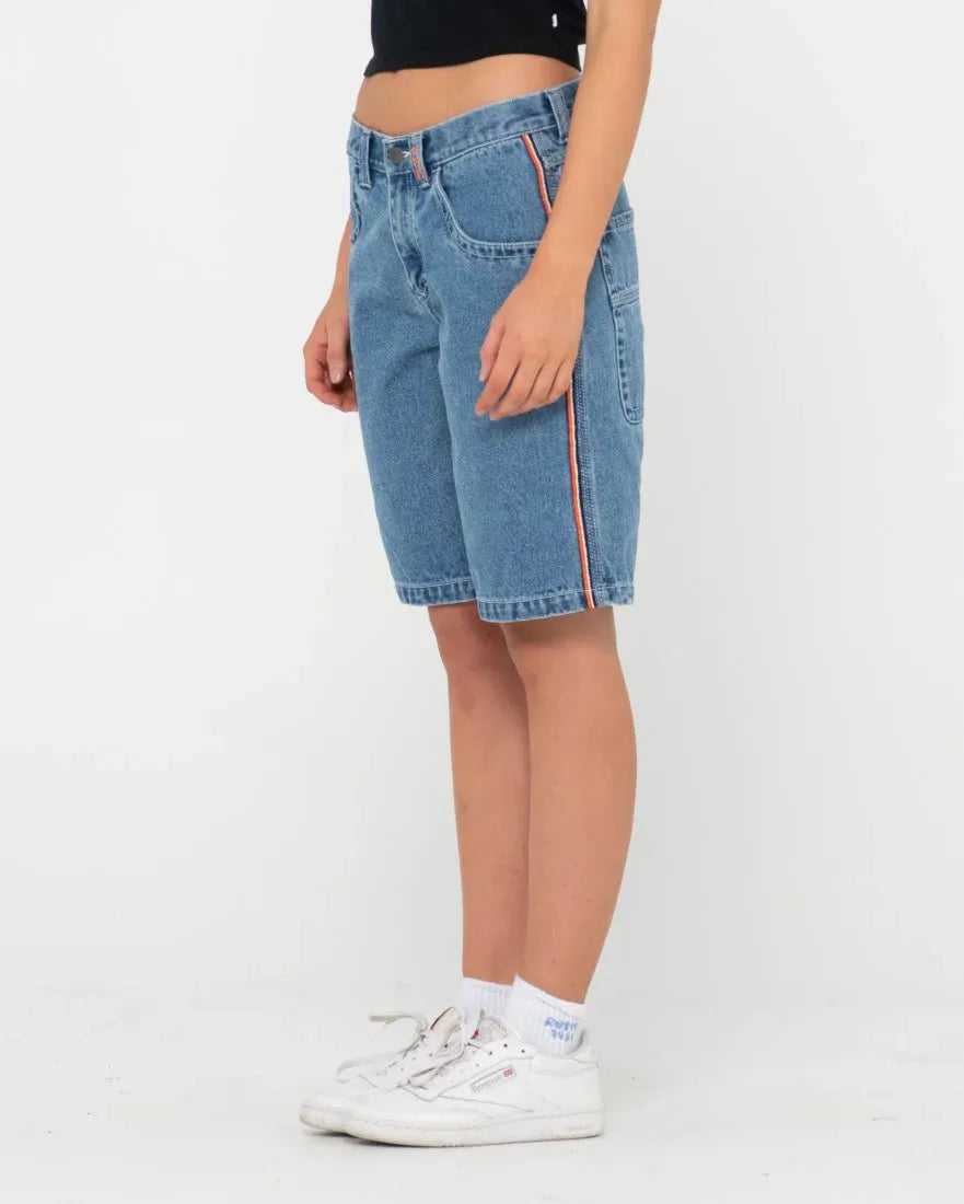 Flip Mommy Low Rise Wide Leg Denim Jort - Beachin Surf