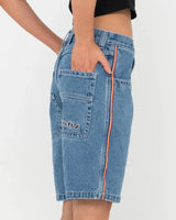 Flip Mommy Low Rise Wide Leg Denim Jort - Beachin Surf