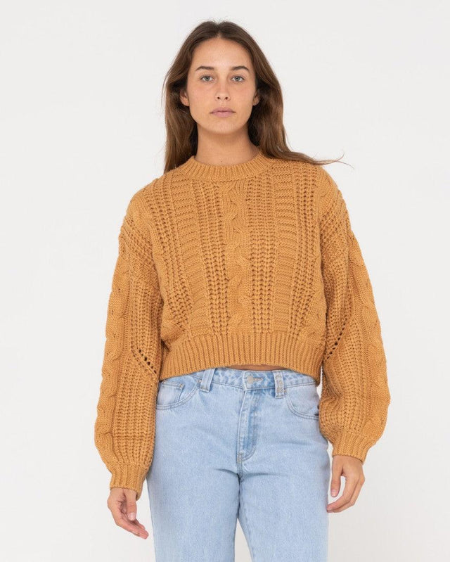 Folktale Chunky Cropped Knit - Beachin Surf