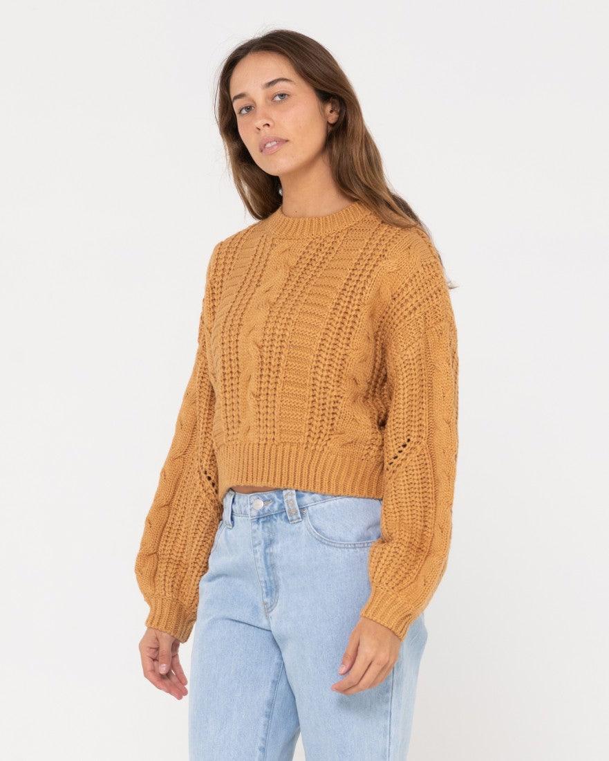 Folktale Chunky Cropped Knit - Beachin Surf