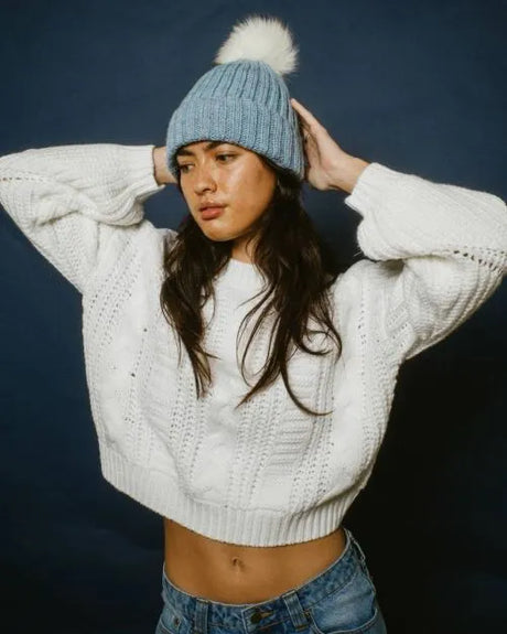 Folktale Crop Chunky Knit - Beachin Surf