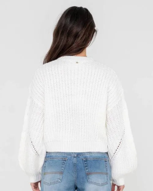 Folktale Crop Chunky Knit - Beachin Surf