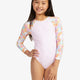Girls 6-16 Floraya Long Sleeve One-Piece Rash Vest - Beachin Surf