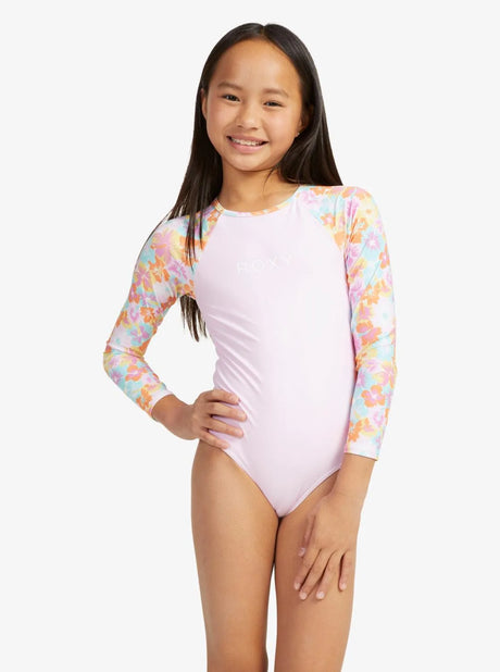 Girls 6-16 Floraya Long Sleeve One-Piece Rash Vest - Beachin Surf