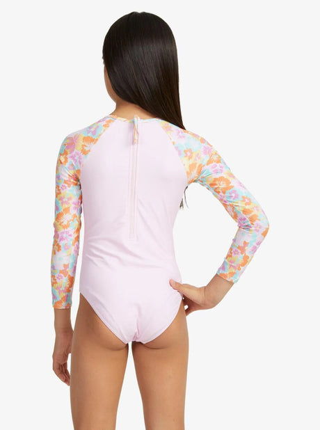 Girls 6-16 Floraya Long Sleeve One-Piece Rash Vest - Beachin Surf
