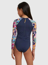 Girls 6-16 Paradise Trip Long Sleeve One-Piece Rashguard - Beachin Surf
