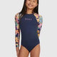 Girls 6-16 Paradise Trip Long Sleeve One-Piece Rashguard - Beachin Surf