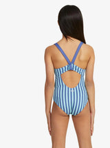 Girls 6-16 Serenity Stripe Cross Back One-Piece Swimsuit - Beachin Surf