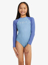 Girls 6-16 Serenity Stripe Long Sleeve One-Piece Rash Vest - Beachin Surf