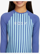 Girls 6-16 Serenity Stripe Long Sleeve One-Piece Rash Vest - Beachin Surf