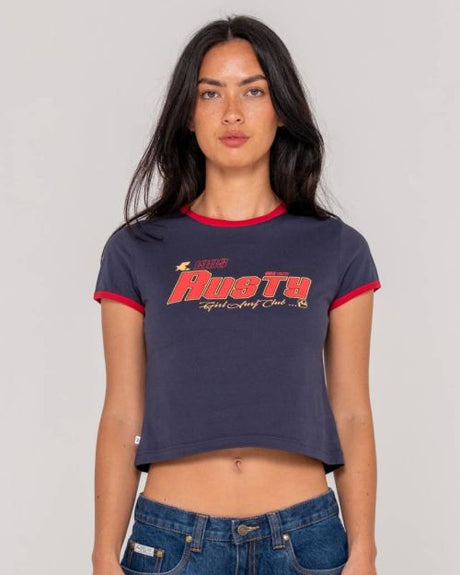 Girls Surf Mini Ringer Tee - Beachin Surf