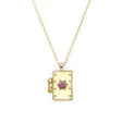GOLD LOCKET "I AM LOVED" W/ PINK GEM - Beachin Surf