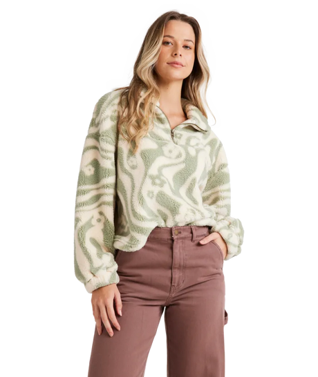 Golden Groove Half Zip Crew - Beachin Surf