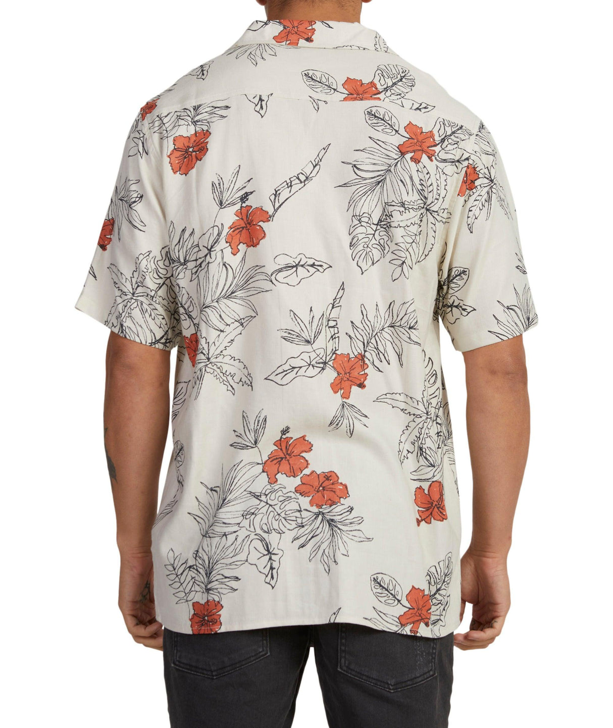 Hand Drawn Short Sleeve Shirt Woven Shirt - Beachin Surf