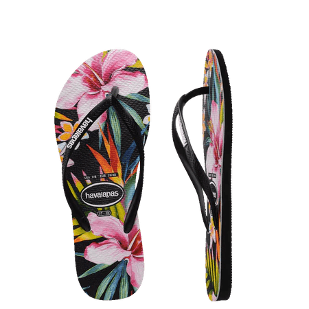 Havaianas Girl's Kids' Slim Floral Palm Thongs - Beachin Surf