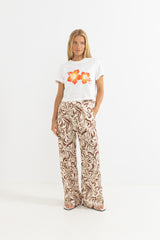 Hibiscus Floral Crop Crew Tee