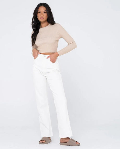 High Waisted Wide Straight Leg Jean - Beachin Surf