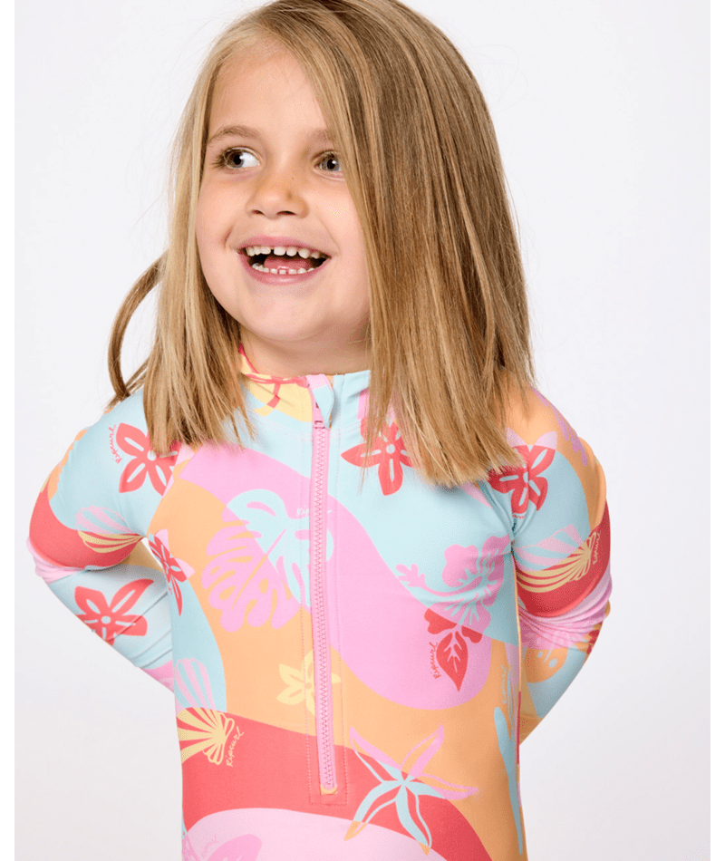Island Days Long Sleeve Surf Suit Swimsuit - Girls (1-8 years) - Beachin Surf