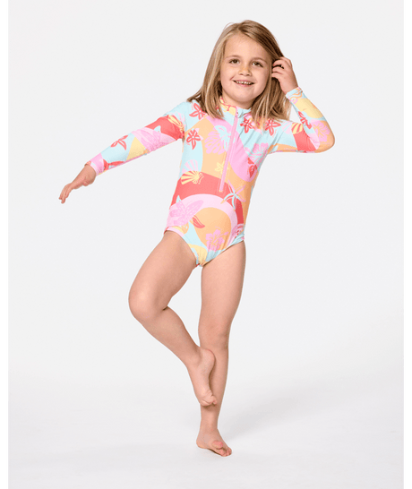 Island Days Long Sleeve Surf Suit Swimsuit - Girls (1-8 years) - Beachin Surf