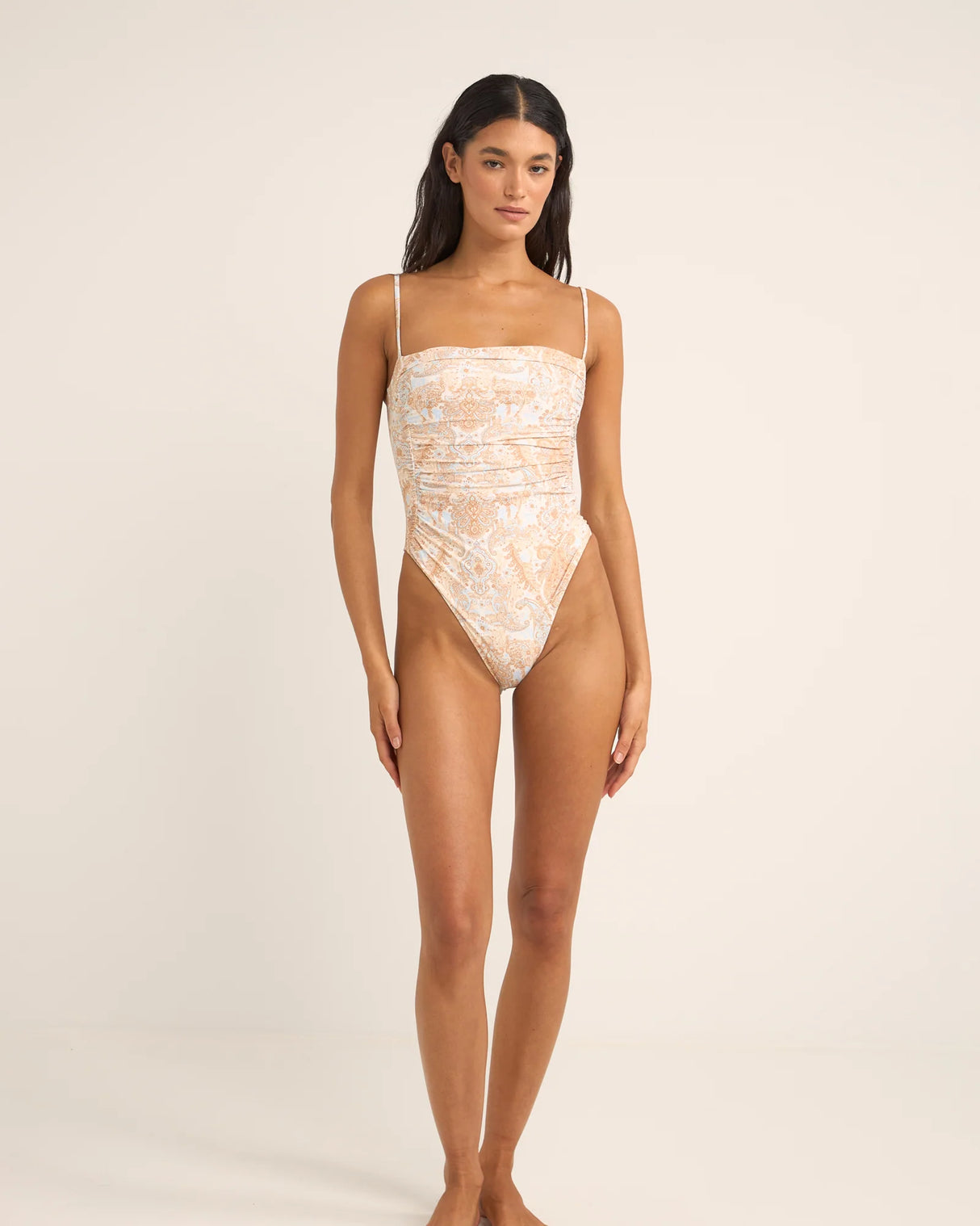 Jean Paisley Scrunched Side One Piece