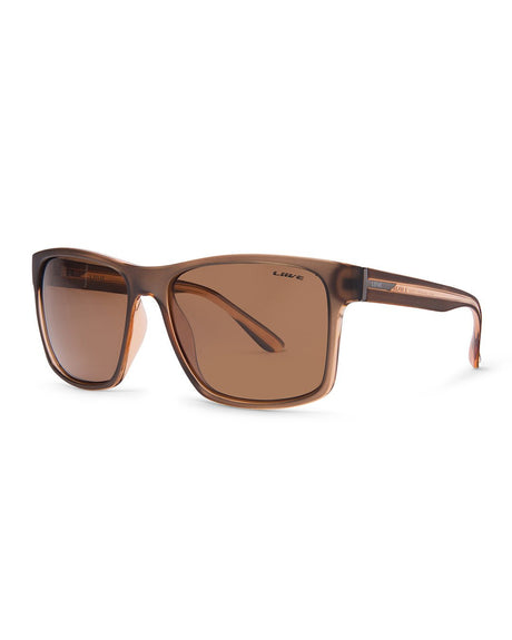 Liive Kerrbox Polarised Matt Xtal Beer sunglasses angle view - Beachin Surf