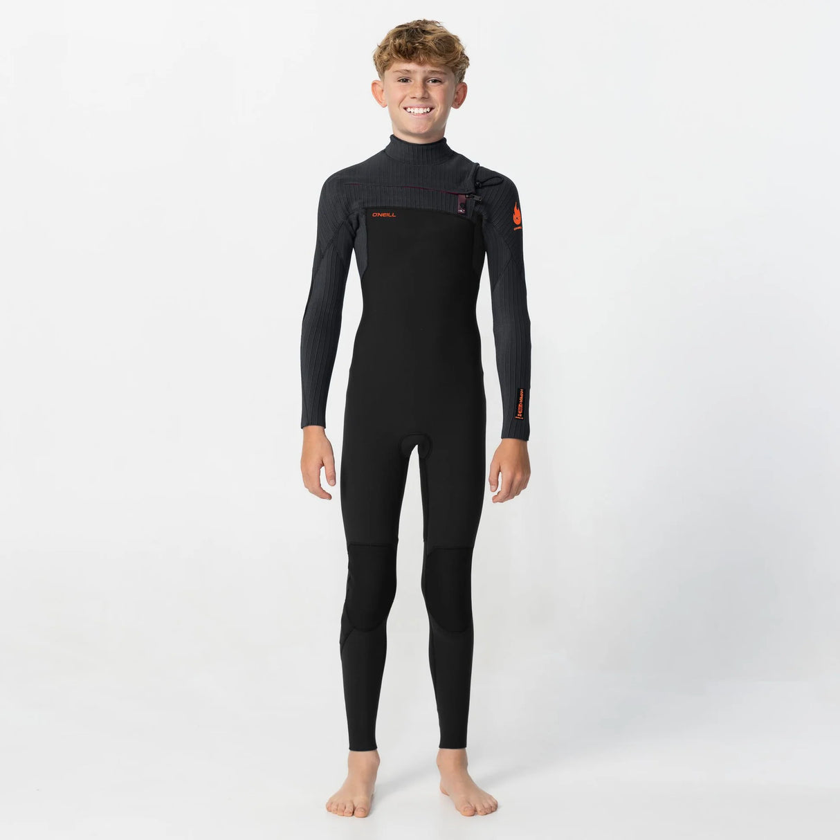 kids-hyperfire-3-2mm-steamer-chest-zip-black_5522oa-002_01s - Beachin Surf