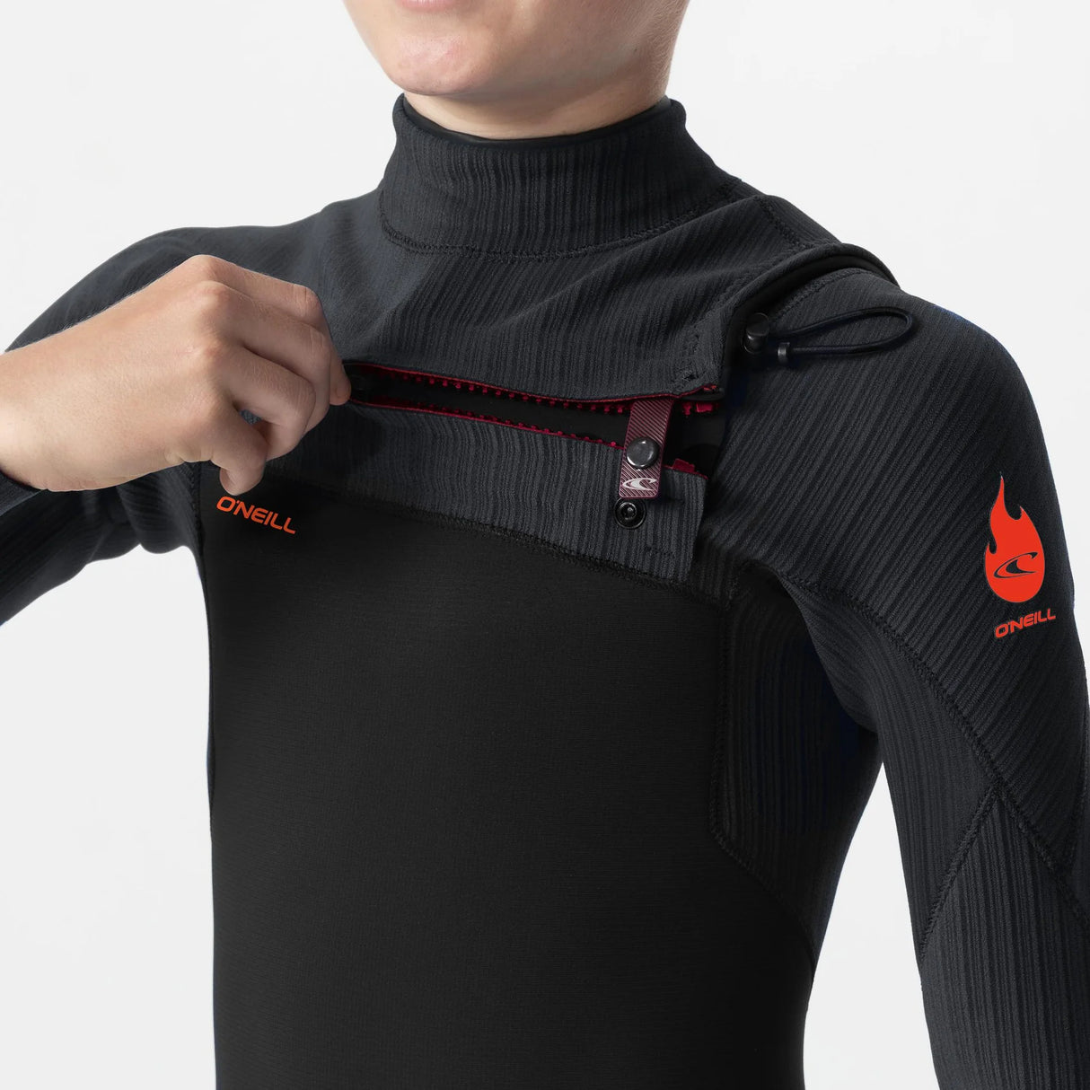 kids-hyperfire-3-2mm-steamer-chest-zip-black_5522oa-002_07s - Beachin Surf
