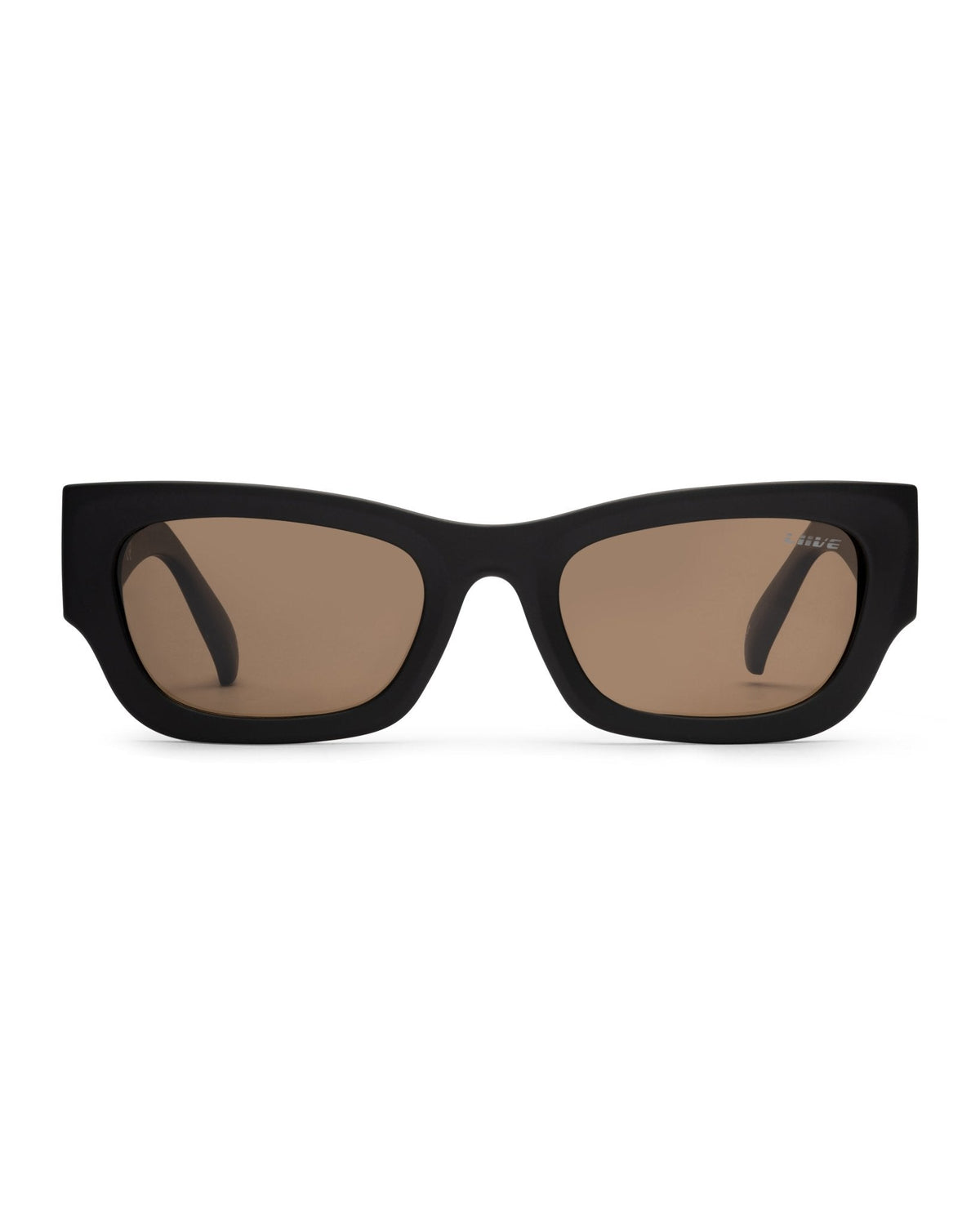 Liive Legian Polarised Matt Black sunglasses front view - Beachin Surf