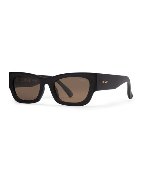 Liive Legian Polarised Matt Black sunglasses angle view - Beachin Surf