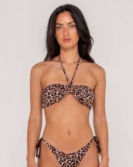 Lennie Leopard Bandeau Top - Beachin Surf