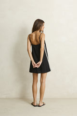 Linen Lace Slip Mini Dress