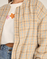 Luca Oversized Check Bomber Jacket - Beachin Surf