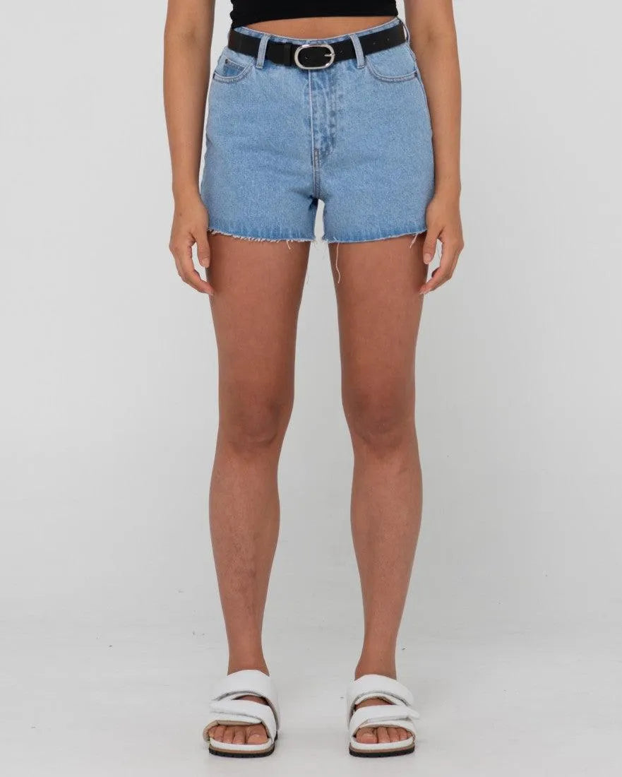 Malta High Rise Denim Short - Beachin Surf