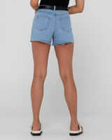 MALTA HIGH RISE DENIM SHORT | RUSTY | Beachin Surf