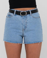 MALTA HIGH RISE DENIM SHORT | RUSTY | Beachin Surf