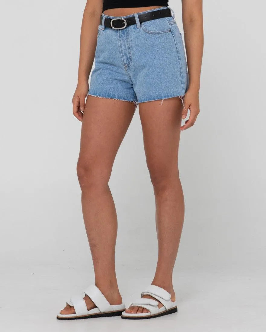 Malta High Rise Denim Short - Beachin Surf