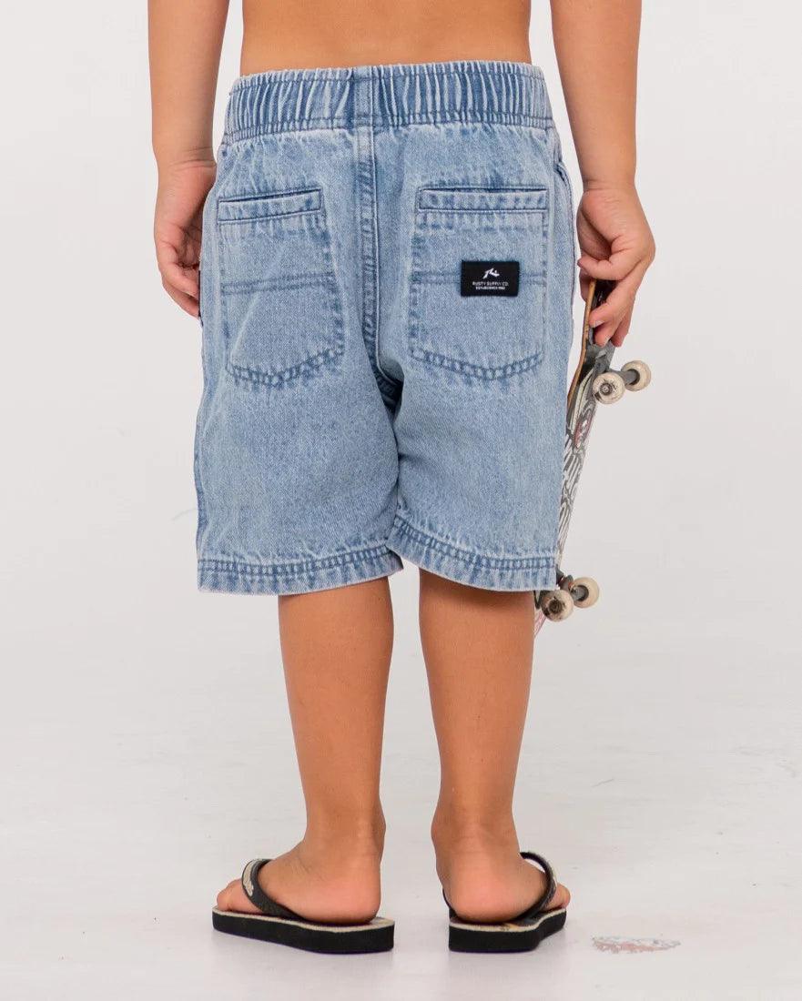 MANILA FOLDER DENIM ELASTIC SHORT RUNTS - Beachin Surf